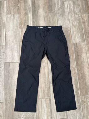 Eddie Bauer Black 34Men's Straight Casual Pants Logo Zipper Button Zip Pocket